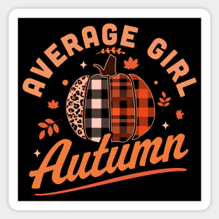 Average Girl Autumn - Fall Season - Leopard Plaid Pumpkin Sticker